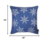 18" Blue And White Fabric Throw Pillow Cover