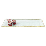 18 Mouth Blown Rectangular Edge Gold Leaf Serving Platter Or Tray