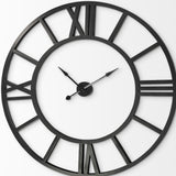 54" Round Xl Industrial Style Wall Clock With Open Face Desing