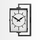 Rectangular Large Black Industrial Style Wall Clock