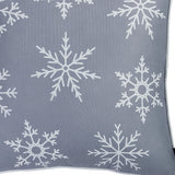 Set of Four Gray Christmas Snowflakes Throw Pillow Cover