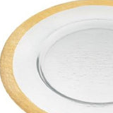 Round Gold Border Glass Charger Plate