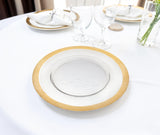 13" Clear And Gold Glass Charger Plate