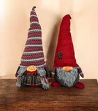 Red and Gray Holiday Plaid Girl Gnome