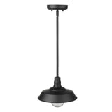 Matte Black Shallow Plate Adjustable Pendant Light