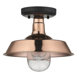 Shiny Copper Shallow Plate Adjustable Pendant Light