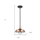 Shiny Copper Shallow Plate Adjustable Pendant Light