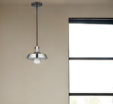 Silver Shallow Plate Adjustable Pendant Light