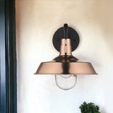 Shiny Copper Shallow Plate Shape Wall Light