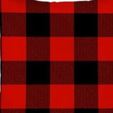 Set Of Four 18 X 18 Red And Black Plaid Zippered Polyester Christmas Throw Pillow