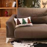 Christmas Tree Trio Plaid Lumbar Throw Pillow