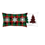 Set of 2 Christmas Plaid Lumbar Decorative Pillow Covers