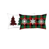 Set of 2 Christmas Plaid Lumbar Decorative Pillow Covers