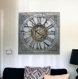 Silver And Gold Antique Style Square Wall Clock