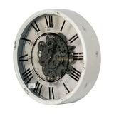 Rustic White Industrial Gear Vintage Wall Clock