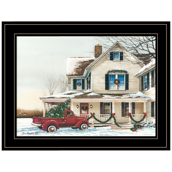 Preparing for Christmas 2 Black Framed Print Wall Art