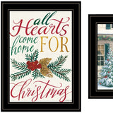 Set Of Two Come Home for Christmas 2 Black Framed Print Wall Art