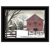 Christmas Barn 2 Black Framed Print Wall Art