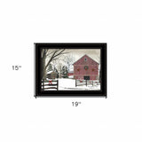 Christmas Barn 2 Black Framed Print Wall Art