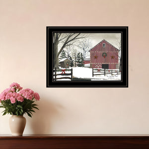 Christmas Barn 2 Black Framed Print Wall Art