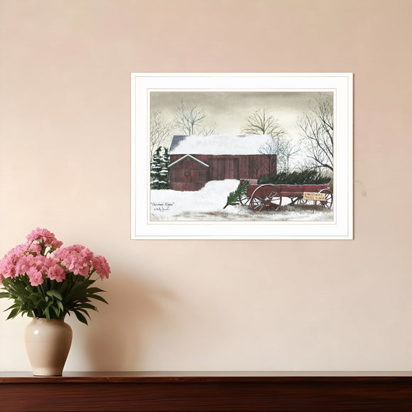 Christmas Wagon 1 White Framed Print Wall Art