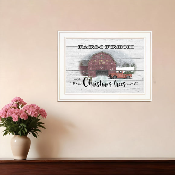 Farm Fresh Christmas Trees 2 White Framed Print Wall Art