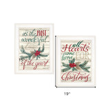 Set Of Two All Heart Come Home for Christmas 1 White Framed Print Wall Art