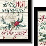 Set Of Two All Heart Come Home for Christmas 2 Black Framed Print Wall Art