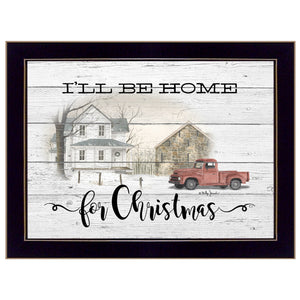 Ill be home for Christmas 1 Black Framed Print Wall Art