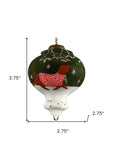 Trotting Dog in Comfy Christmas Attire Hand Painted Mouth Blown Glass Ornament