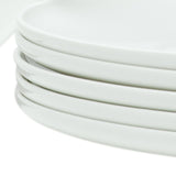 White Six Piece Round Coupe Porcelain Service For Six Dinner Plate Set