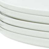 White Six Piece Round Coupe Porcelain Service For Six Dinner Plate Set