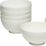 White Six Piece Porcelain Service For Six Bowl Set