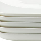 White Six Piece Rectangle Porcelain Service For Six Dinner Plate Set