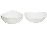 White Six Piece Triangle Bone China Service For Six Bowl Set