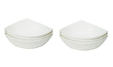 White Six Piece Triangle Bone China Service For Six Bowl Set