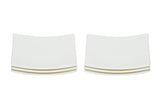 White Six Piece Square Bone China Service For Six Bread and Butter Set