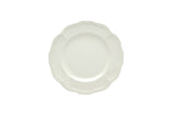 White Four Piece Round Scallop Stoneware Service For Four Salad Plate Set