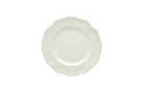 White Four Piece Round Scallop Stoneware Service For Four Salad Plate Set