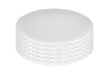 White Six Piece Round Pebbled Porcelain Service For Six Dinner Plate Set