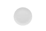 White Six Piece Round Pebbled Porcelain Service For Six Salad Plate Set