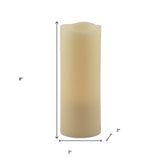 8" Ivory Flameless Pillar Candle