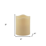 5" Ivory Flameless Pillar Candle