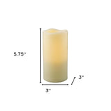 6" Ivory Flameless Indoor Outdoor Pillar Candle