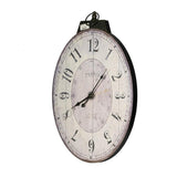 18" Oval Ivory Wood Analog Wall Clock