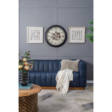 28" Circle Black and Gray Wood and Glass Analog Exposed Gear Wall Clock