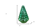 7" Embossed Green Glass Christmas Tree Sculpture