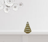 7" Embossed Gold Glass Christmas Tree Sculpture