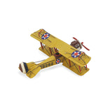 4" Yellow and Red Metal Hand Painted 1918 Yellow Curtiss JN-4 Model Airplane