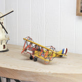 4" Yellow and Red Metal Hand Painted 1918 Yellow Curtiss JN-4 Model Airplane